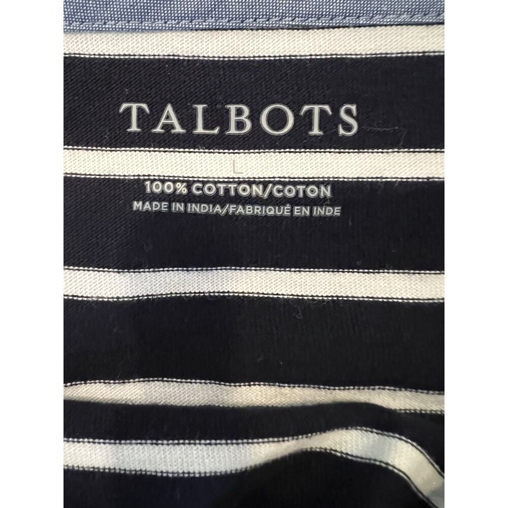 TALBOTS Top Womens Large Red White & Blue‎ Striped Colorblock Nautical Timeless - Picture 6 of 9